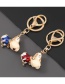 Fashion Blue Alloy Diamond Puppy Keychain Pendant