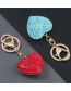 Fashion Blue Alloy Diamond Love Keychain Pendant