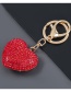Fashion Red Alloy Diamond Love Keychain Pendant