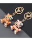 Fashion Orange Alloy Oil Drop Diamond Keychain Pendant