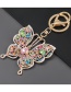 Fashion Blue Alloy Diamond Butterfly Keychain Pendant
