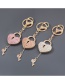 Fashion Pink Alloy Diamond Love Key Lock Keychain Pendant