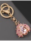 Fashion Pink Alloy Diamond-studded Ladybug Keychain Pendant