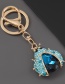 Fashion Blue Alloy Diamond-studded Ladybug Keychain Pendant