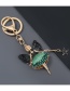 Fashion Rose Red Alloy Diamond Butterfly Flower Fairy Keychain Pendant