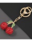 Fashion Red Alloy Diamond Keychain Pendant