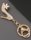 Fashion Color Alloy Diamond Flower High Heels Keychain Pendant