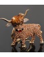 Fashion Rose Gold Alloy Diamond-studded Cow Keychain Pendant