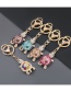 Fashion Color Alloy Diamond-studded Tortoise Keychain Pendant