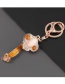 Fashion Orange Alloy Oil Dripping Diamond Wishful Keychain Pendant