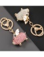 Fashion Pink Alloy Diamond Wings Flying Piggy Keychain Pendant