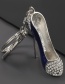 Fashion Blue Alloy Oil Dripping Diamond High Heels Keychain Pendant