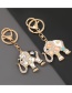 Fashion Ab Color Alloy Oil Dripping Diamond Elephant Keychain Pendant