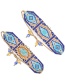 Fashion Royal Blue Eye Beaded Rice Beads Hand-woven Bracelet