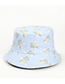 Fashion Light Blue Dollar Print Double-sided Fisherman Hat