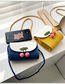 Fashion Vertical Rose Red Cherry Flap Contrast One Shoulder Crossbody Bag