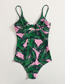 Fashion Pink Printed Knotted Cutout Swimsuit