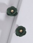 Fashion Dark Green Painted Flower Alloy Earrings