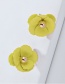 Fashion Rose Red Painted Flower Alloy Earrings