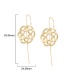 Fashion Gold Color Woven Hollow Flower Pierced Earrings