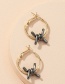 Fashion Gold Color Spiral Hit And Gold Contrast Earrings