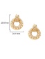 Fashion Gold Color Geometric Circle Pearl Alloy Earrings