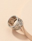 Fashion Ring Irregular Concave Convex Surface Wide Edge Alloy Ring