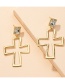 Fashion Cross Cross Diamond Alloy Hollow Stud Earrings