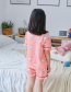 Fashion Blue Bunny Printed Single-breasted Childrens Pajamas Short-sleeved Shorts Set