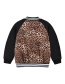 Fashion Colored Flowers Printed Contrast Stitching Childrens Jacket