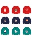 Fashion Navy 6 Head Round Neck Print Long-sleeved Childrens Pullover Sweater