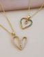 Fashion Color Copper Inlaid Zircon Heart Necklace