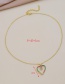 Fashion Color Copper Inlaid Zircon Heart Necklace
