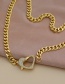 Fashion Golden Copper Inlaid Zircon Heart Thick Chain Necklace