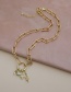 Fashion Golden Copper Inlaid Zircon Palm Heart Necklace