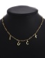 Fashion Golden Copper Chain Letter Pendant Accessory Necklace