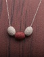 Fashion Red Volcanic Stone Beaded Geometric Thin Chain Necklace