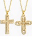 Fashion Cross B Gold-plated Copper Necklace With Diamond Cross