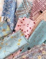 Fashion Five-color Floral Rice Bottom Printed Geometric Shape Narrow And Long Ribbon Small Silk Scarf