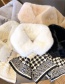 Fashion Houndstooth Coffee Knitted Plush Stitching Cross Wool Scarf