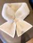 Fashion Diamond Grid Powder Knitted Plush Stitching Cross Wool Scarf