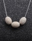 Fashion 1 White Volcano Volcanic Oval Thin Chain Necklace