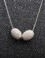 Fashion 1 White Volcano Volcanic Oval Thin Chain Necklace