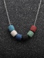Fashion O Child Chain Volcanic Stone Beaded Contrasting Color Thin Chain Necklace