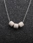 Fashion 3 White Volcanic Stones + Copper O Sub-chain Volcanic Stone Beaded Thin Chain Necklace