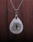 Fashion Tree Of Life Lansha Water Drop Blue Sand White Stone Tree Of Life Pendant Necklace