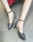 Fashion Black Pointed Sequin Stiletto Buckle Sandals