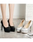 Fashion Silver Waterproof Platform Pointed Toe Stiletto High Heels