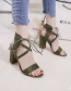 Fashion Pink Fish Mouth Chunky Heel Cross Strap Sandals