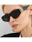 Fashion Bright Black All Gray Resin Small Frame Uv Protection Sunglasses